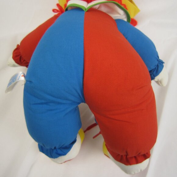 1983 Vintage Amtoy Teach Me To Dress Clown Doll Plush 16" Zipper Button Snap Tie - Picture 8 of 10